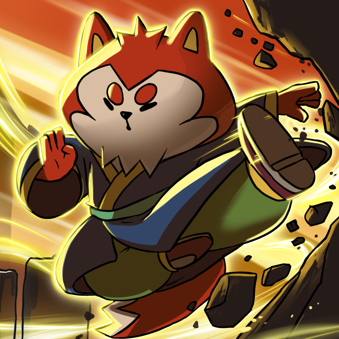 Zhao in a powerful pose